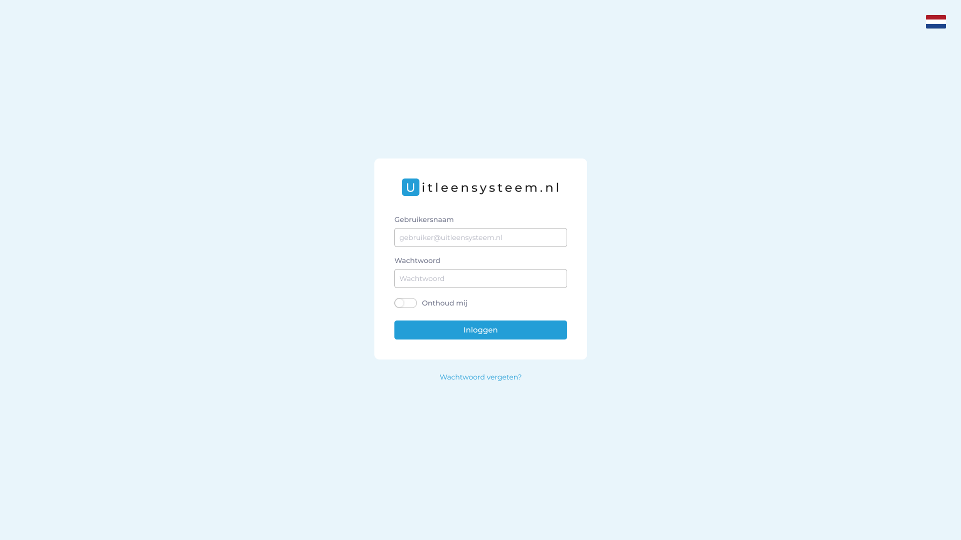 Inloggen screenshot